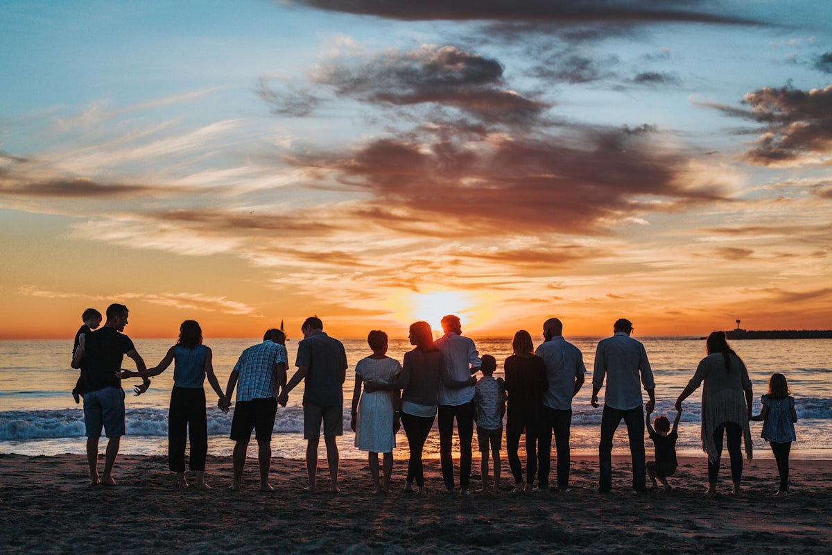 Family receiving supportive guidance together